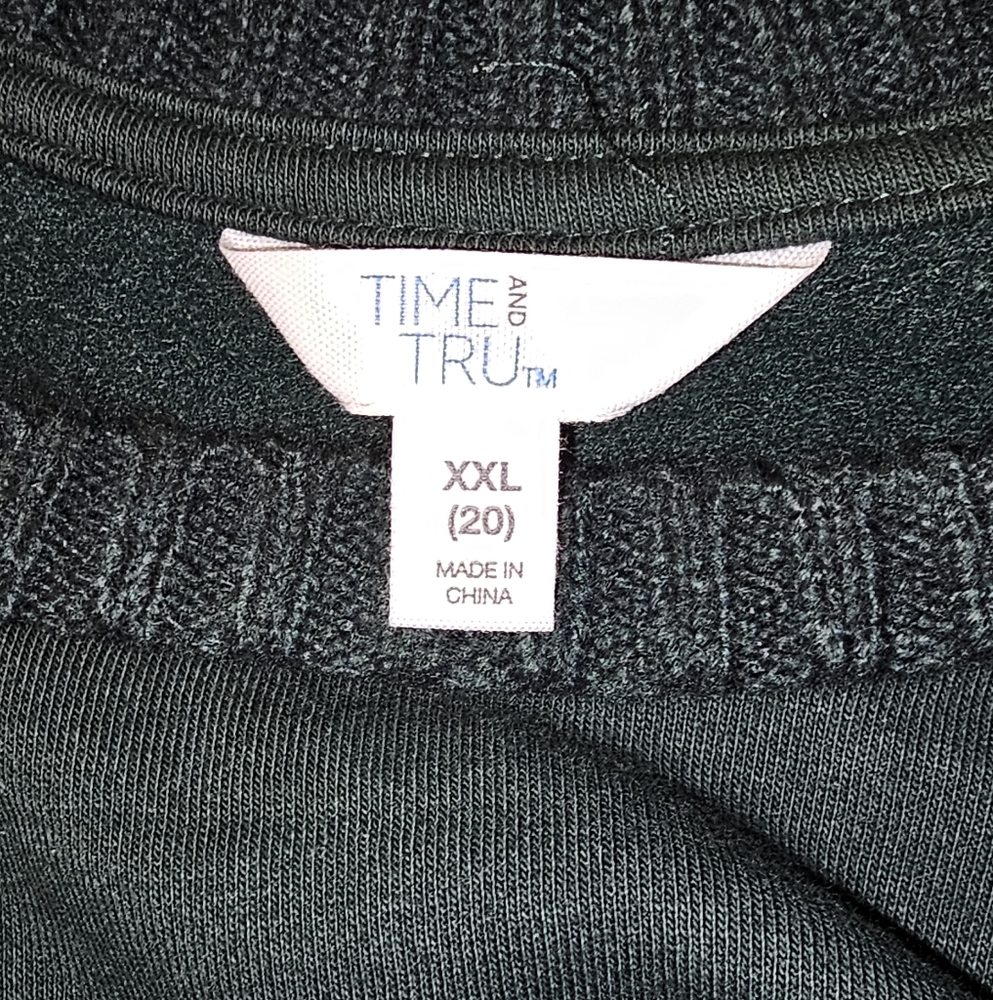 Time and Tru. Women's Green Crewneck Sweater. Size XXL. NWT. - Picture 5 of 9